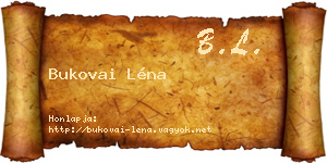 Bukovai Léna névjegykártya